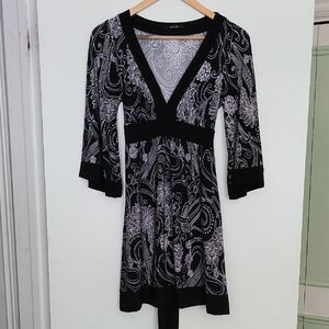 Max Studio Black and White Patterned Tunic Dress